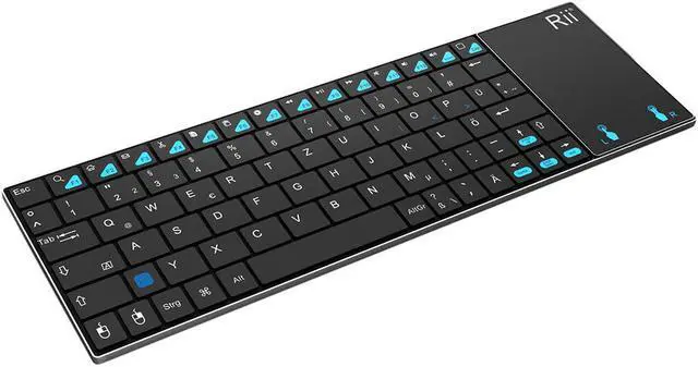 Alt view image 2 of 7 - Rii K12 UltraSlim Wireless Keyboard Mouse Touchpad Metal Tablet/Phone (BLACK)