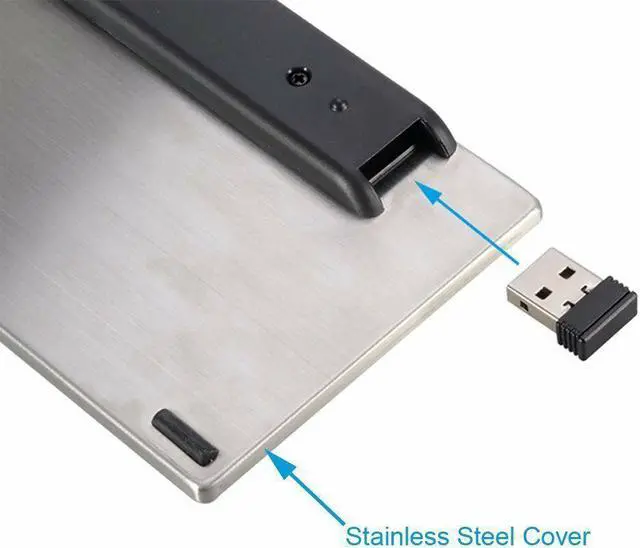 Alt view image 7 of 7 - Rii K12 UltraSlim Wireless Keyboard Mouse Touchpad Metal Tablet/Phone (BLACK)