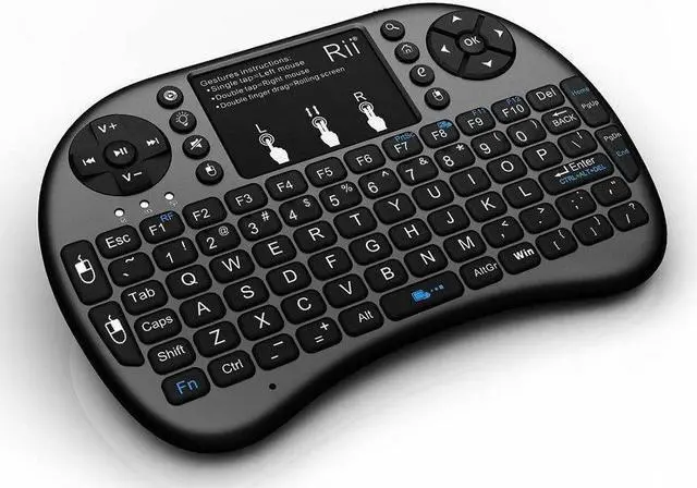 Alt view image 2 of 7 - Rii i8+ Wireless Mini Keyboard Mouse backlite Touchpad for PC Smart TV (Black)