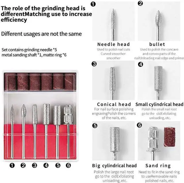 Alt view image 6 of 7 - 30000RPM Professional Electric Nail Drill Machine Nails Care Polisher Machine Kit Pink