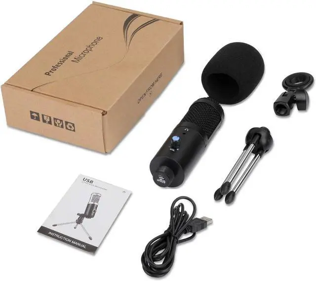 Alt view image 7 of 7 - USB Condenser Microphone with Tripod Stand for Game Chat Skype YouTube Studio Audio Recording Laptop Mac Computer Windows