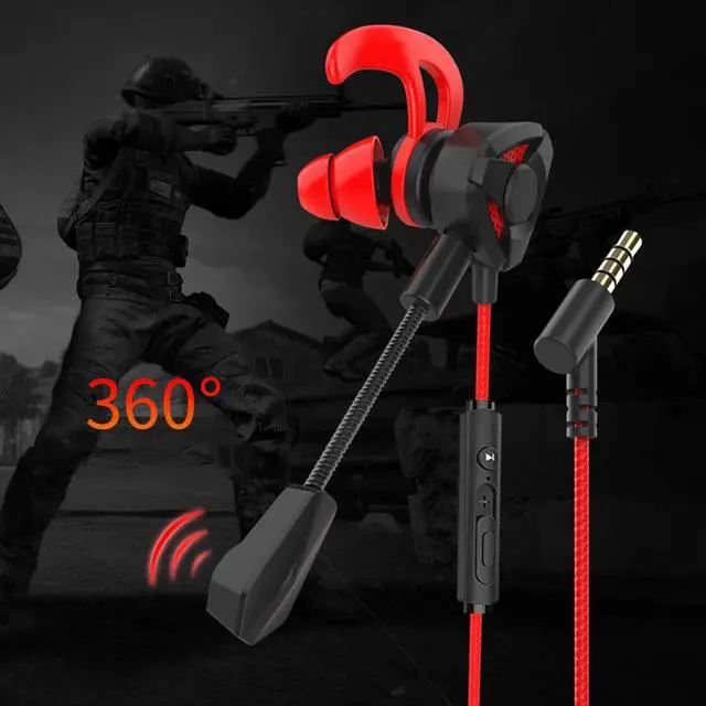 Alt view image 5 of 7 - In-Ear Games Headset with Dual Mic 7.1 Stereo Bass Noise Reduction Gaming Earphone For phone, tablet, laptop, PC