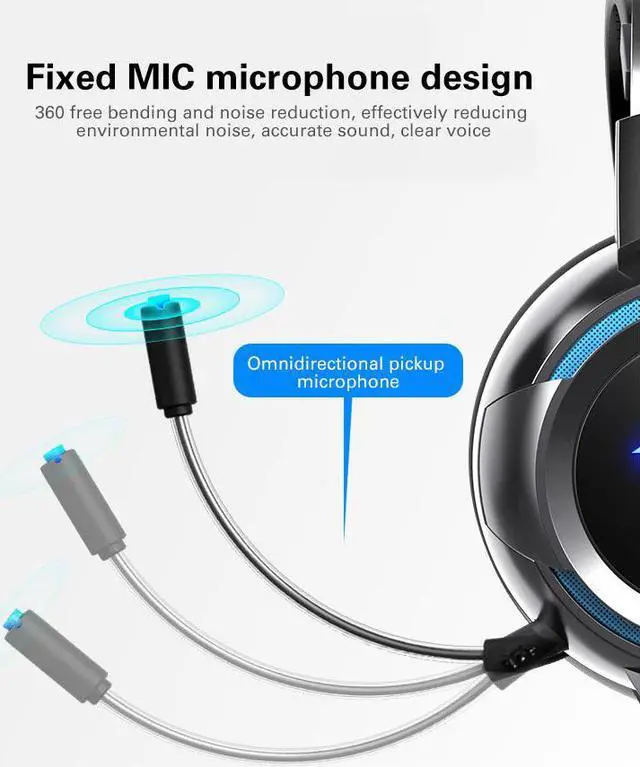Alt view image 6 of 7 - USB Ultralight Gaming Headset- 7.1 LED Light 4D Surround Sound Headphones with Noise Cancelling Mic for PC Laptops