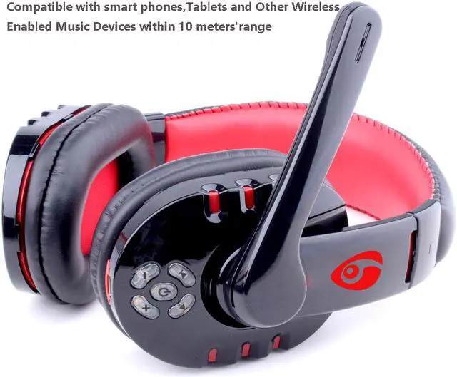 Alt view image 4 of 7 - Wireless Gaming Headset with Mic Stereo Sound Over-Ear Headphones Compatible with Smart Phones,Tablets and Other Wireless Enabled Music Devices