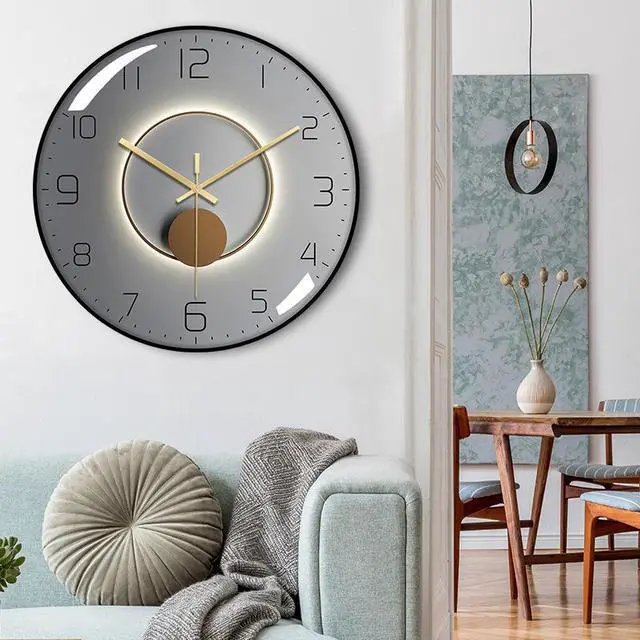 Alt view image 2 of 6 - Nordic quartz wall clock silent ultrathin fashion PVC frame Tempered glass environment-friendly wooden backing White