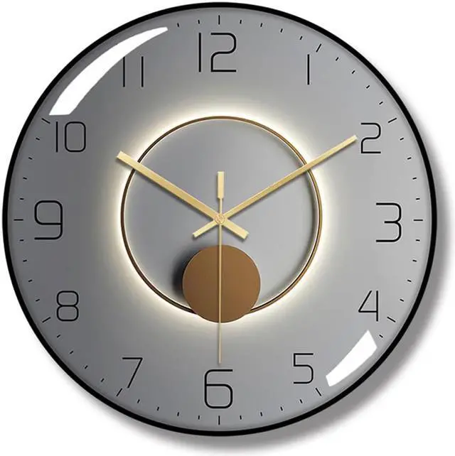 Main image of Nordic quartz wall clock silent ultrathin fashion PVC frame Tempered glass environment-friendly wooden backing White