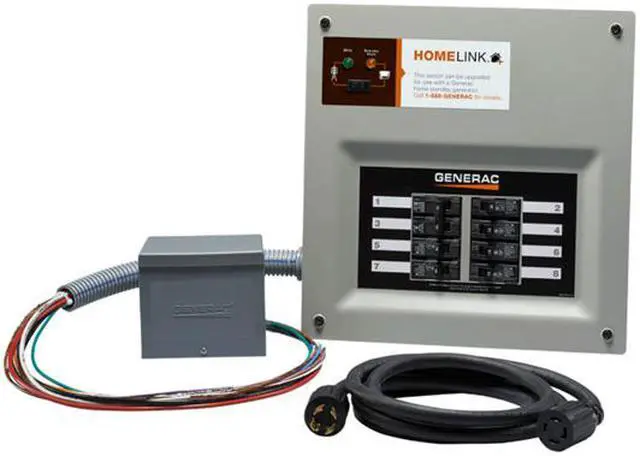 Main image of Generac 30 Amp indoor transfer switch kit for 8-10 circuit Model# 6853