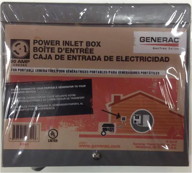 Alt view image 2 of 5 - Generac 6341 50 Amp Twistlock Non-Metallic Power Inlet Box with Flip Lid, Power Inlet Box