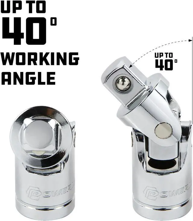 Alt view image 4 of 6 - Powerbuilt 7 Piece Socket Adapter & Universal Joint Set - 640859
