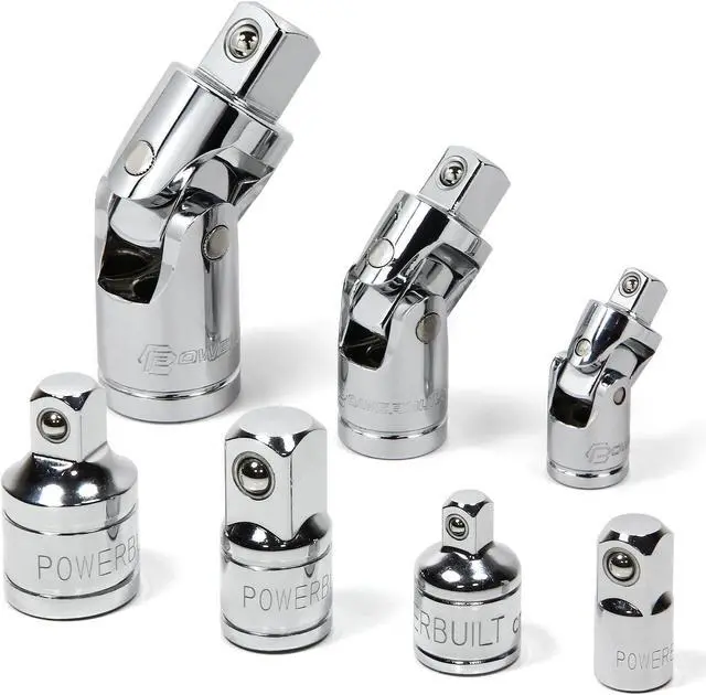 Main image of Powerbuilt 7 Piece Socket Adapter & Universal Joint Set - 640859