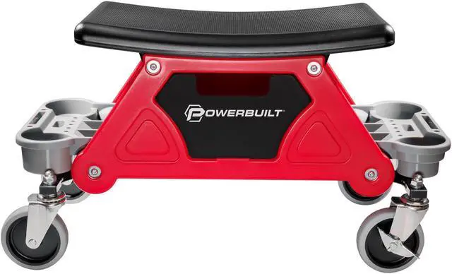 Alt view image 8 of 20 - Powerbuilt Heavy Duty Rolling Work Seat with Storage Trays - 240036