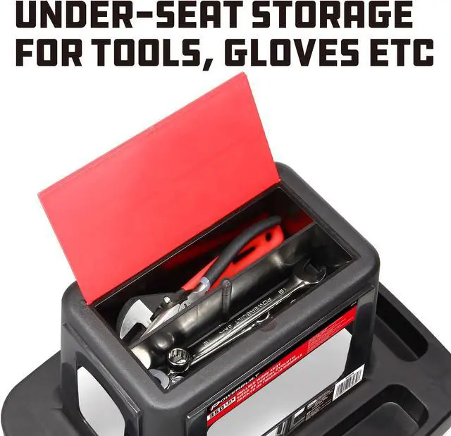 Alt view image 3 of 18 - Powerbuilt Sturdy Heavy Duty Injection Rolling Storage Tray Work Seat - 620526