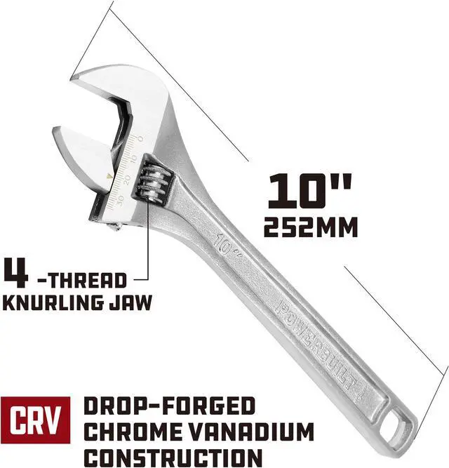 Alt view image 2 of 5 - Powerbuilt 10 Inch Adjustable Wrench - 644042