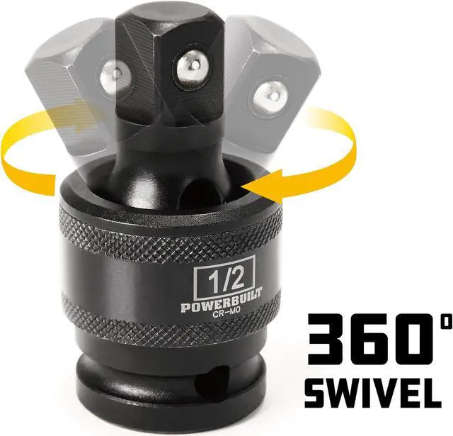 Alt view image 3 of 6 - Powerbuilt 7 Piece Impact Universal Joint and Adapter Set - 647095