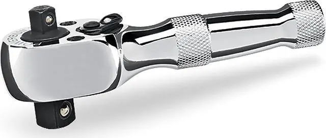 Main image of Powerbuilt 1/4 Inch and 3/8 Inch Drive 72 Tooth Dual Head Stubby Ratchet - 640931