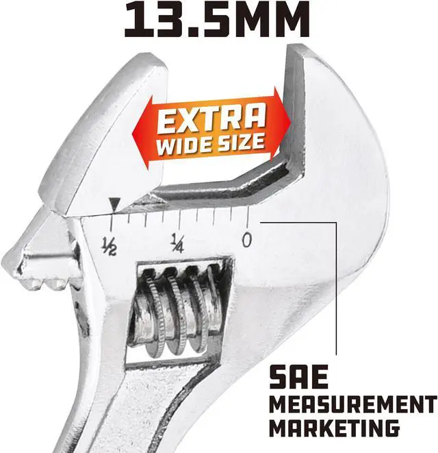 Alt view image 3 of 7 - Powerbuilt 4 Inch Adjustable Wrench - 944039