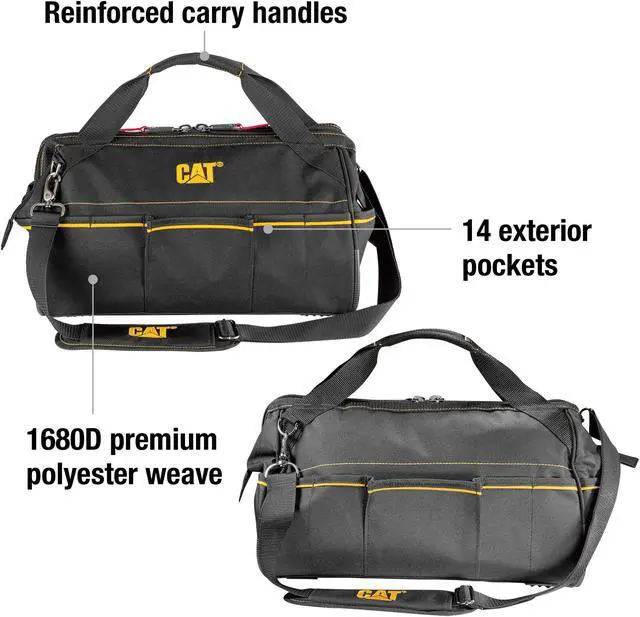 Alt view image 3 of 11 - Cat 16 Inch Tech Wide-Mouth Tool Bag - 980206N