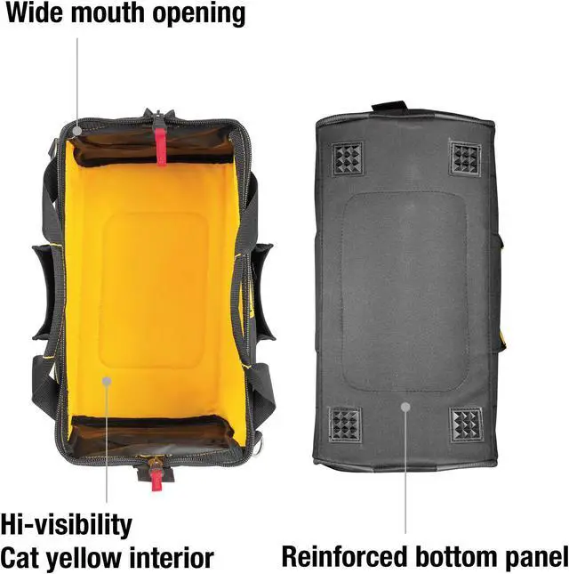 Alt view image 4 of 11 - Cat 16 Inch Tech Wide-Mouth Tool Bag - 980206N