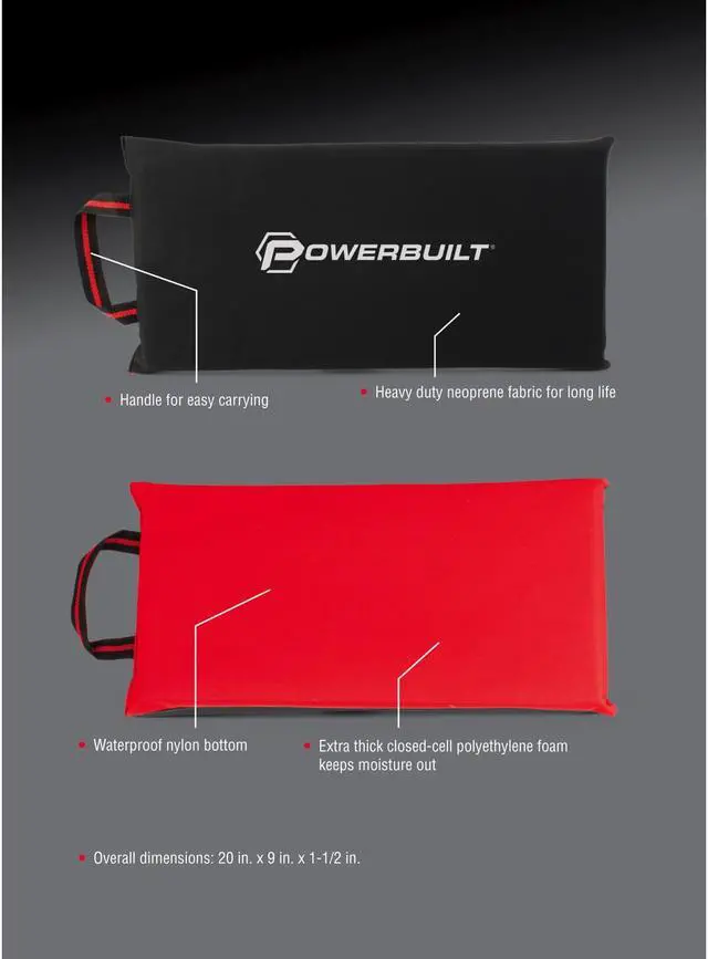 Alt view image 3 of 3 - Powerbuilt 20 Inch Mechanic Kneeling Pad - 642413
