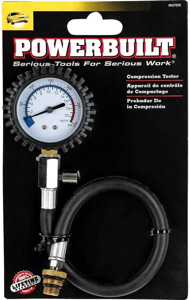 Alt view image 2 of 3 - Powerbuilt Compression Tester for 14mm & 18mm Spark Plug Threads - 647000