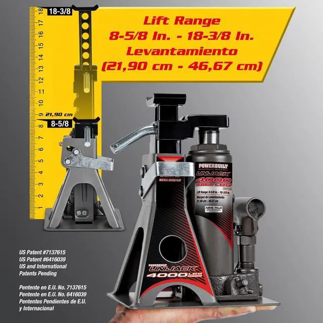 Alt view image 7 of 20 - Powerbuilt 2 Ton Pound Unijack Bottle Jack and Jackstand in One - 620470
