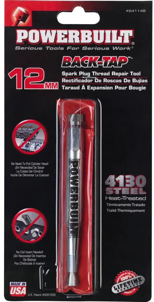 Alt view image 2 of 4 - Powerbuilt 12mm Back Tap Spark Plug Thread Repair Tool - 641148