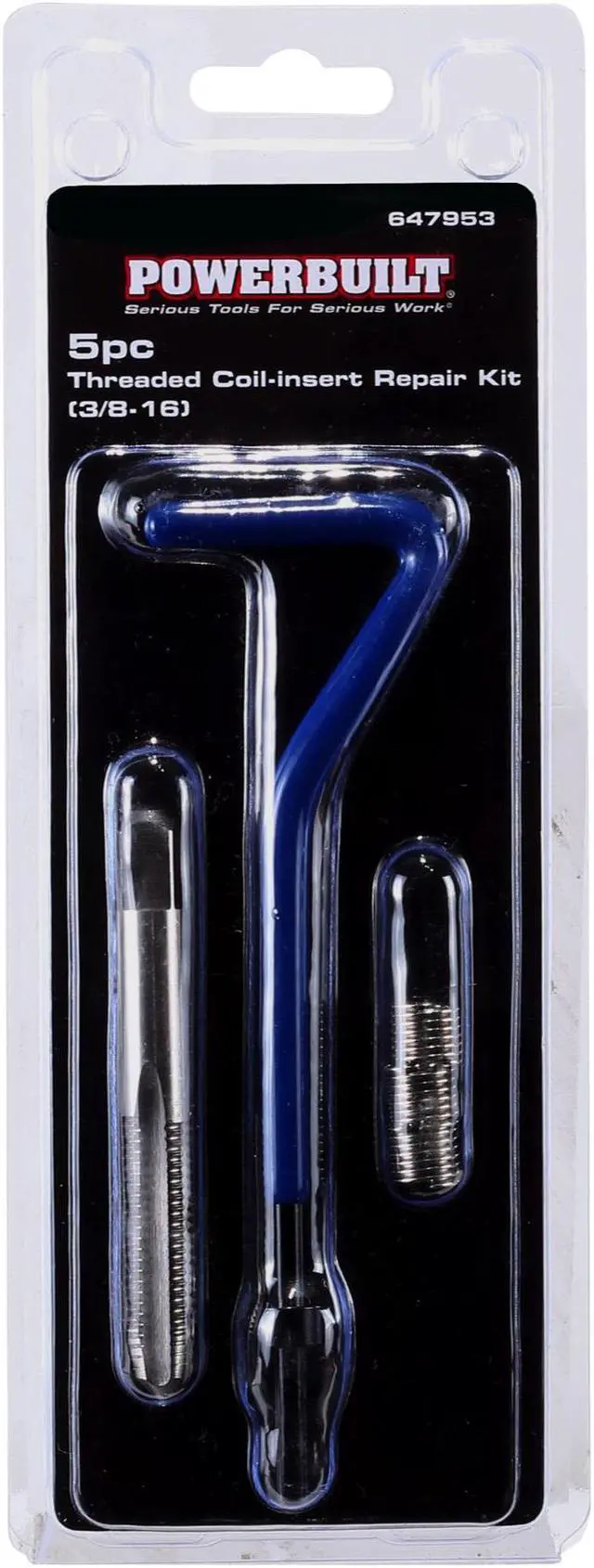 Alt view image 2 of 2 - Powerbuilt 5 Piece Thread Coil-Insert Repair Kit 3/8-16 - 647953