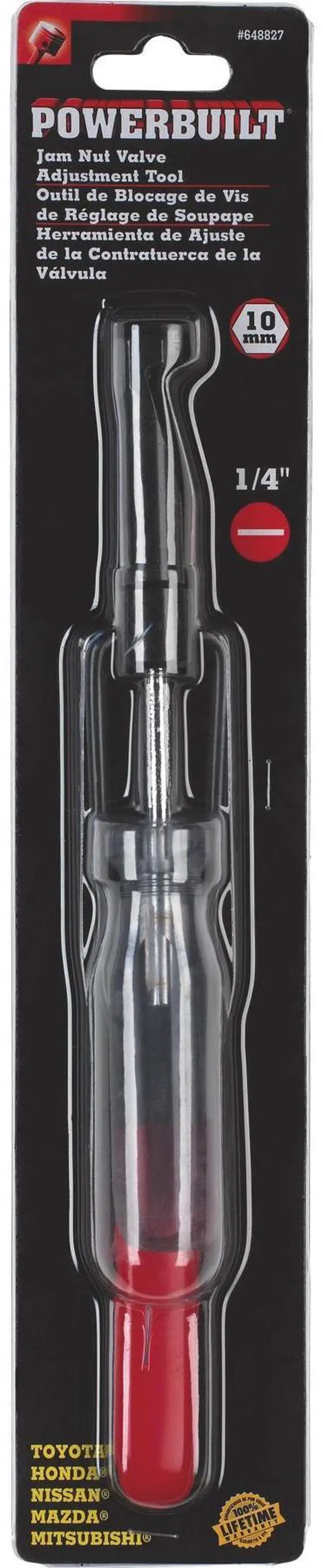 Alt view image 2 of 3 - Powerbuilt 10mm Jam Nut Valve Adjusting Tool for Honda - 648827