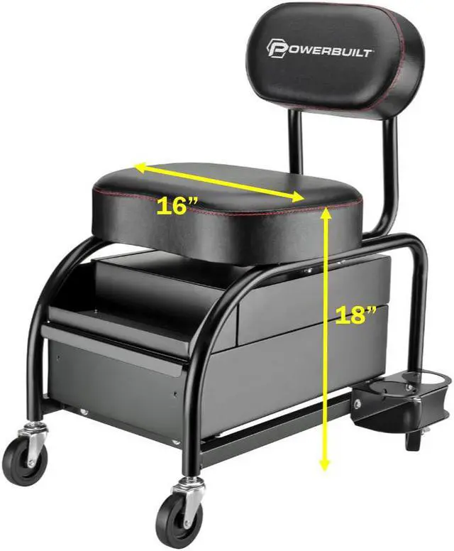 Alt view image 14 of 15 - Powerbuilt Professional Detailer Roller Seat - 240299