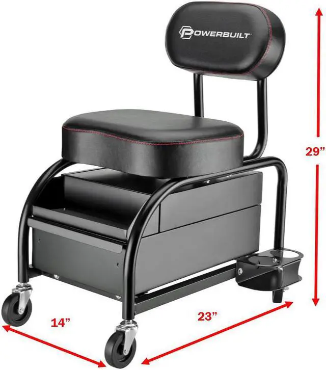 Alt view image 13 of 15 - Powerbuilt Professional Detailer Roller Seat - 240299