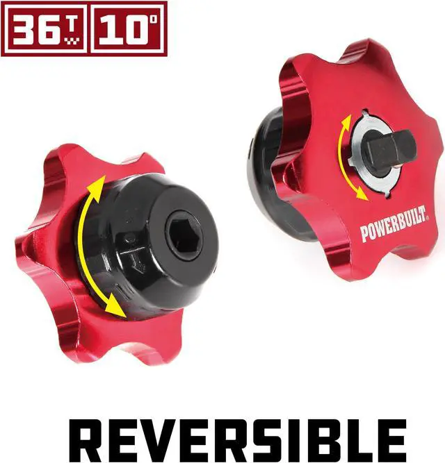 Alt view image 5 of 14 - Powerbuilt 1/4 Inch Drive 36 Tooth 2-in-1 Thumb Ratchet - 941248