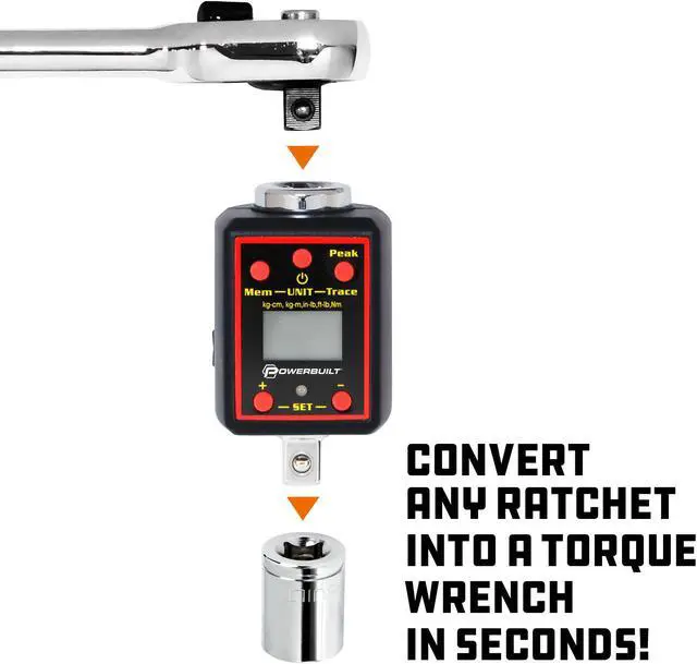 Alt view image 3 of 8 - Powerbuilt 3/8-Inch Drive Digital Torque Adapter - 940963