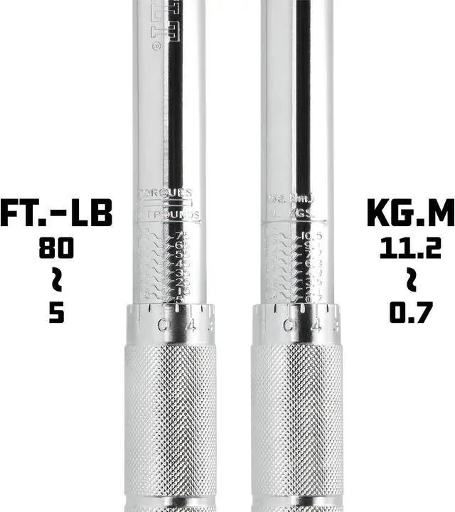 Alt view image 2 of 7 - Powerbuilt 3/8" Drive Micrometer Torque Wrench, 20 to 80 ft-lb Range - 644998