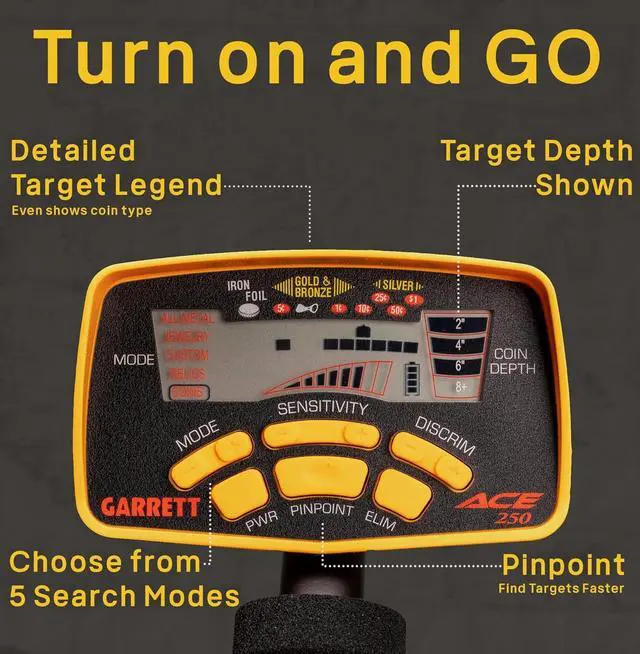 Alt view image 2 of 6 - GARRETT ACE 250 METAL DETECTOR - 1139070