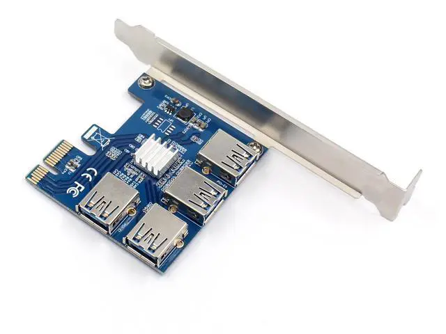 Alt view image 6 of 7 - WBTUO Riser Card PCI-E USB 3.0 PCIe Port Multiplier Card PCI express PCIe 1 to 4 PCI-E to PCI-E for BTC Miner
