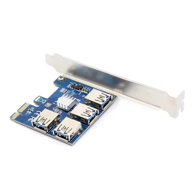Alt view image 2 of 7 - WBTUO Riser Card PCI-E USB 3.0 PCIe Port Multiplier Card PCI express PCIe 1 to 4 PCI-E to PCI-E for BTC Miner