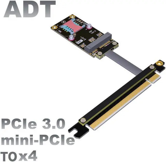 Alt view image 5 of 5 - ADT-Link PCI-E x16 To miniPCIe Extension Cord Adapter Cable gen3 8G/bps PCIe x16 mini PCIe For Wireless Card-5cm