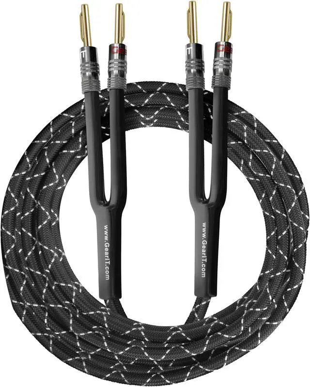 Main image of gearit 12awg premium heavy duty braided speaker wire 35 feet with dual gold plated banana plug tips  oxygenfree copper ofc construction, black