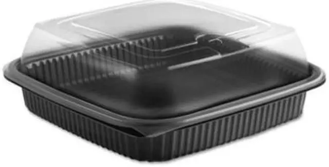 Alt view image 2 of 7 - Anchor Packaging 4118515 Culinary Squares Anti-fog MW High Dome Lid, Combo Pack