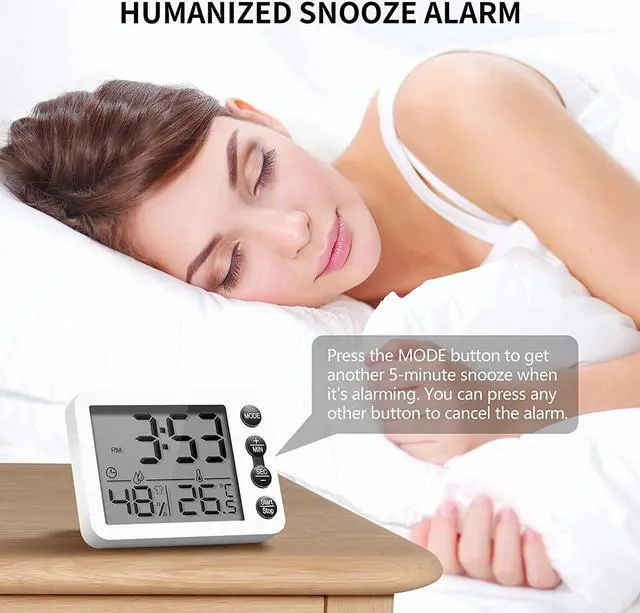 Alt view image 6 of 7 - Digital Kitchen Timer for Cooking, SOVIDER Multi-Purpose Classroom Timer with Time Clock Alarm, Thermometer & Hygrometer | Digital Egg Timer with Magnetic, Large Screen Clock, Comfort Level Indicator