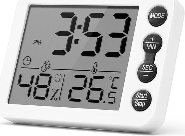 Main image of Digital Kitchen Timer for Cooking, SOVIDER Multi-Purpose Classroom Timer with Time Clock Alarm, Thermometer & Hygrometer | Digital Egg Timer with Magnetic, Large Screen Clock, Comfort Level Indicator