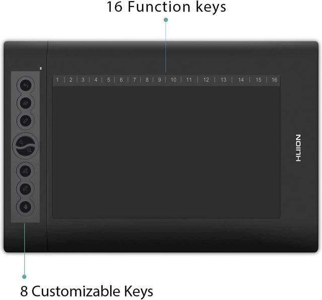 Alt view image 4 of 7 - Huion H610PRO V2 Painting Drawing Pen Graphics Tablet 10x6 Inch with Battery-free Stylus Tilt Function and 8192 Pressure Sensitivity and 8 Shortcut Keys