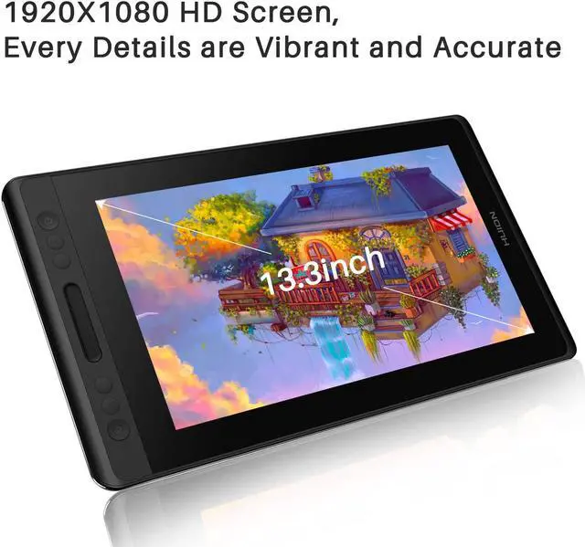 Alt view image 4 of 7 - Huion KAMVAS Pro 13 Graphics Drawing Monitor Pen Display Tilt Function 8192 Pen Pressure Battery-Free Stylus, Full-Laminated Screen, 120% sRGB(No Stand)