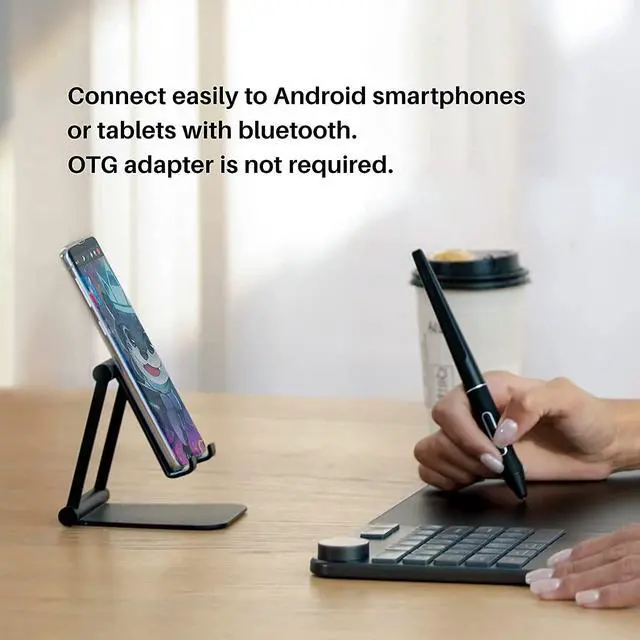 Alt view image 4 of 7 - HUION Inspiroy Keydial KD200 Bluetooth 5.0-Wireless Graphics Drawing Tablet with Keyboard Dial 5 Customized Express Keys Battery-Free Stylus PW517 Tilt for PC, Mac, Android, 8.9x5.6inch Pen Tablet