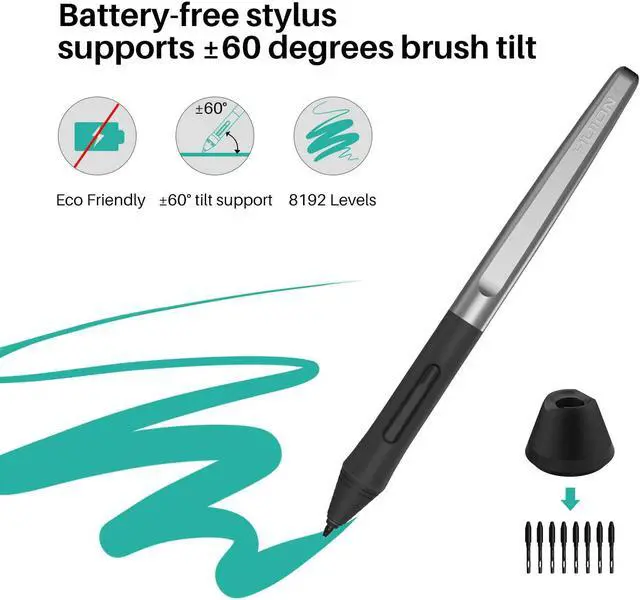 Alt view image 2 of 8 - HUION Inspiroy H1060P 10 x 6.25 Inches Graphic Drawing Pen Tablet with 8192 Levels Pen Pressure 12 Express Keys - Upgraded Version
