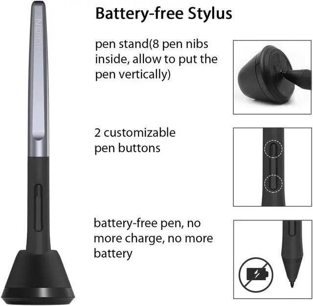Alt view image 5 of 7 - Huion H640P Digital Graphics Drawing Pen Tablet 6.3 x 3.9 Inch with Battery-Free Pen 8192 Pressure Sensitivity and 6 Shortcut Keys