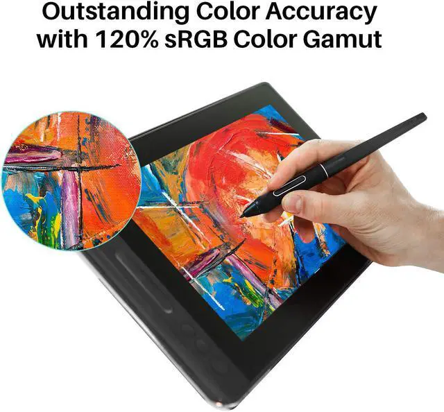Alt view image 5 of 7 - Huion Kamvas Pro 12 GT-116 Drawing Monitor Pen Display Full-Laminated Graphics Drawing Tablet with Screen, Battery-Free Stylus, Tilt Function 8192 Pen Pressure, 4 Shortcut Keys, 120% sRGB (No stand)