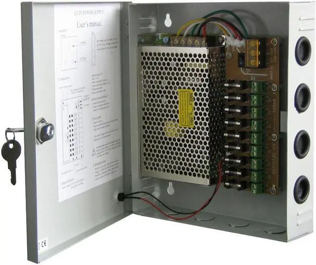 Main image of 9 Port DC12V 15 Amp CCTV Power Supply Box