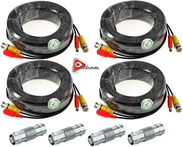 Main image of ACELEVEL 4 PACK PREMIUM 100Ft.THICK BNC EXTENSION CABLES FOR Q-SEE SYSTEMS BLACK - OEM