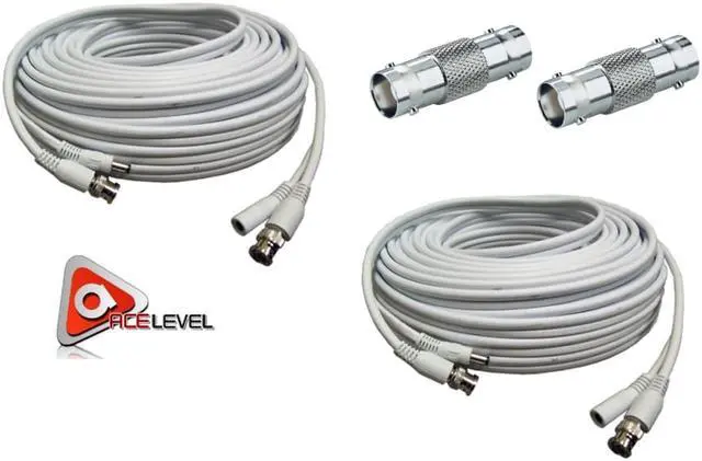 Main image of ACELEVEL 2PK RG59 PREMIUM UL LISTED 100FT CAB FOR SDI ZMODO SYSTEMS WHITE COLOR - OEM